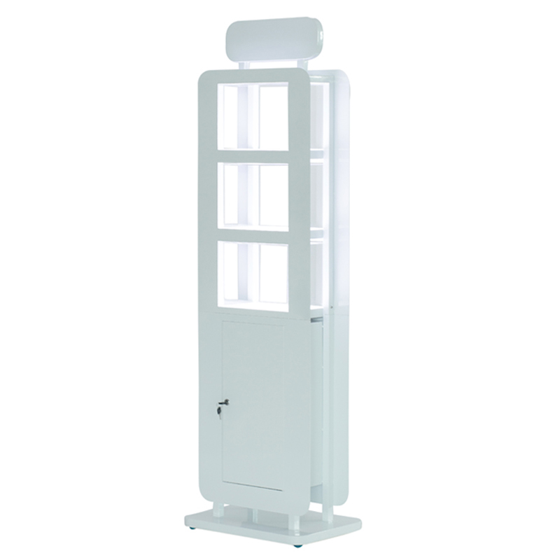 Customized Double-sided White Cosmetic Display Rack