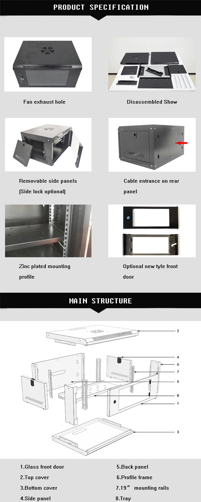 Custom 19" Server Rack Cabinet 6U Network Cabinet