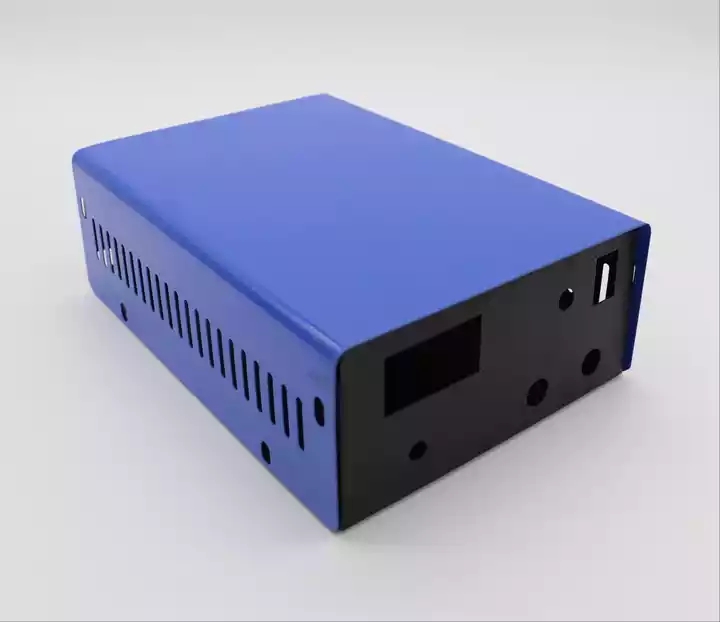 Custom Blue Black Steel Control Electrical Box