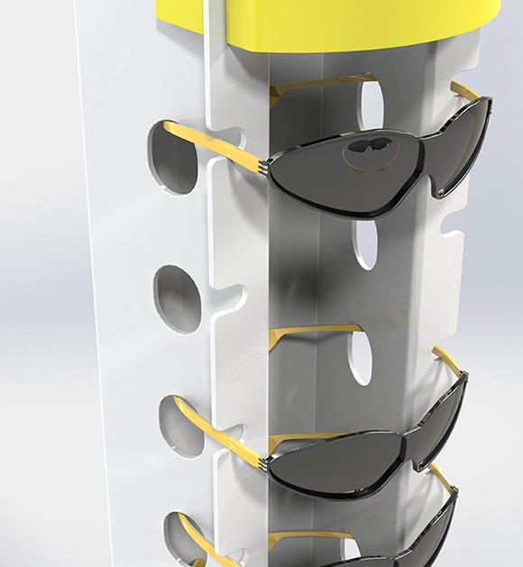 Store Metal Display Floor Standing Eyeglasses Storage Holder Stand
