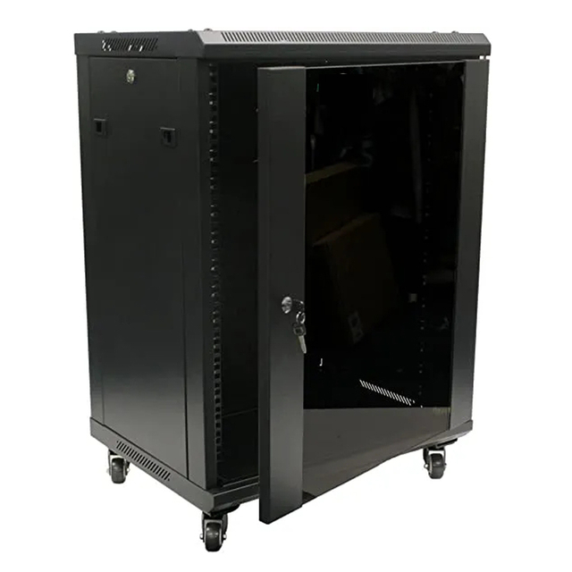 19 Inch Wall Mount Network Cabinet with Glass Door Double Section