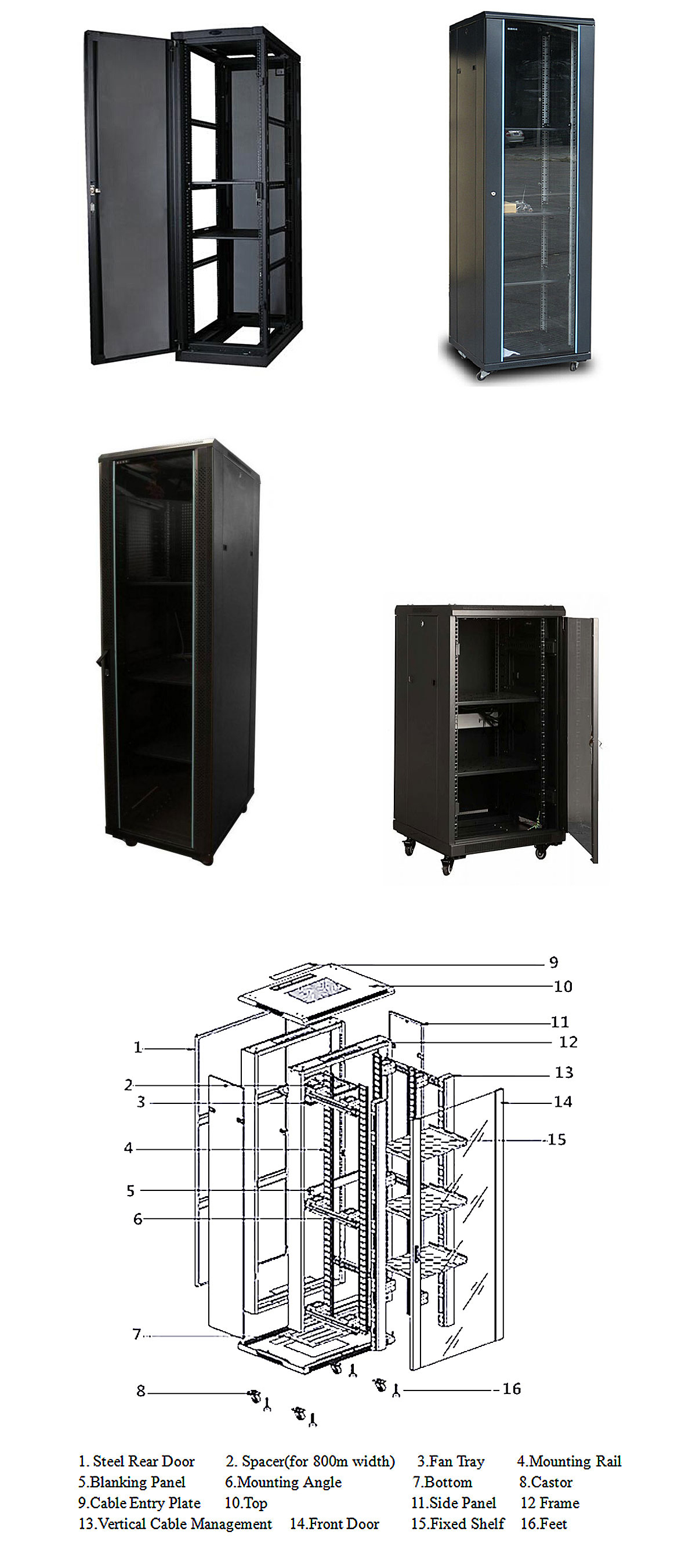 IT data center server cabinet with cooling,China server rack supplier