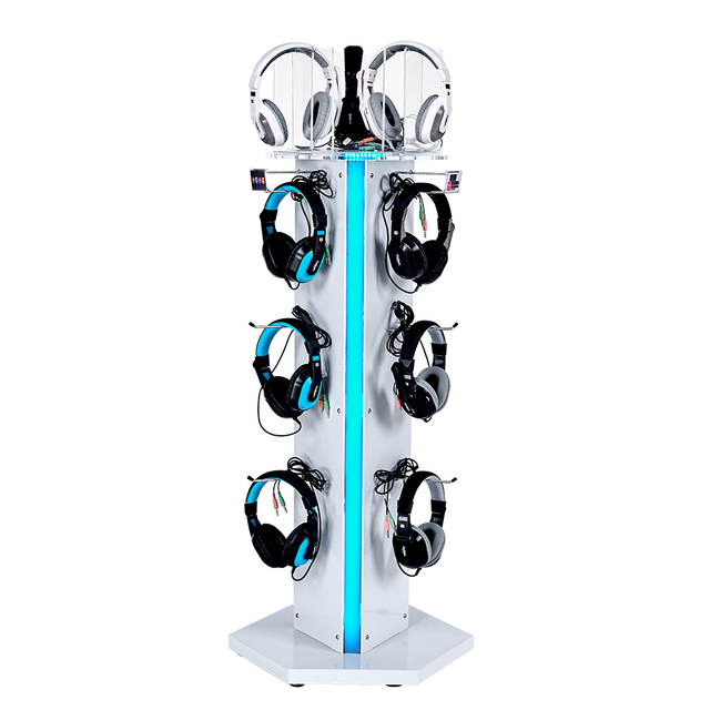 Free standing metal earphone headphone headset display rack