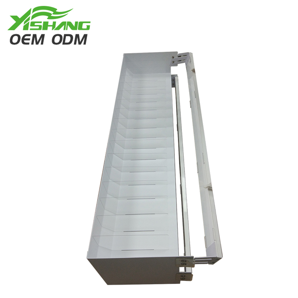 Powder coated white metal display counter rack for hair dye products