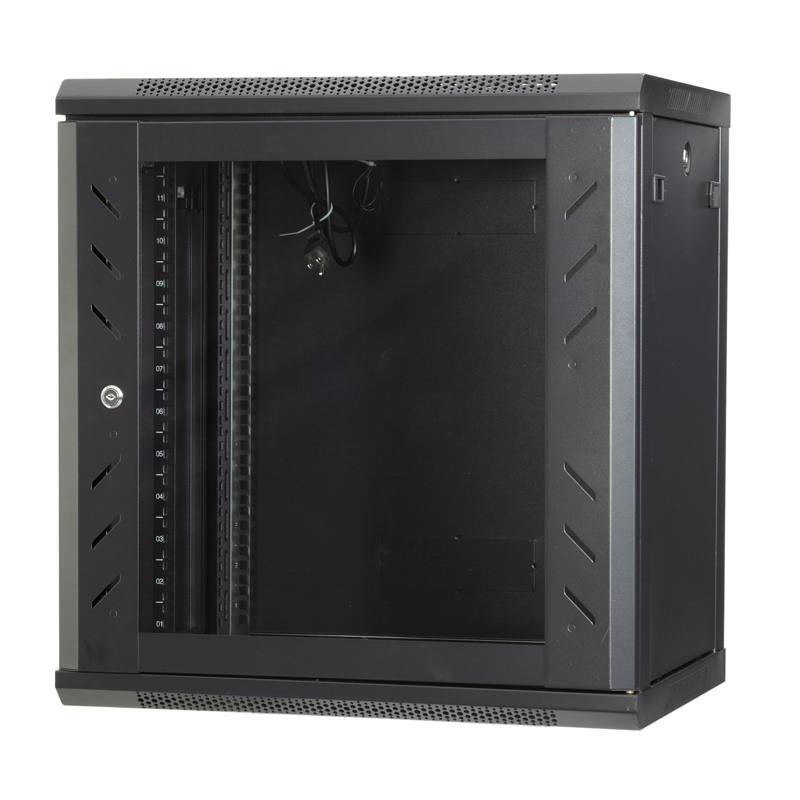 Custom IP20 Rotation Network Cabinet With Glass Mesh Door