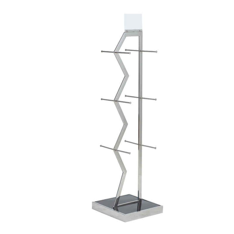 Mirror Stainless Steel Acrylic Floor Standing Phone Accessories Metal Rack Clothing Underwear Sandals Display Stand