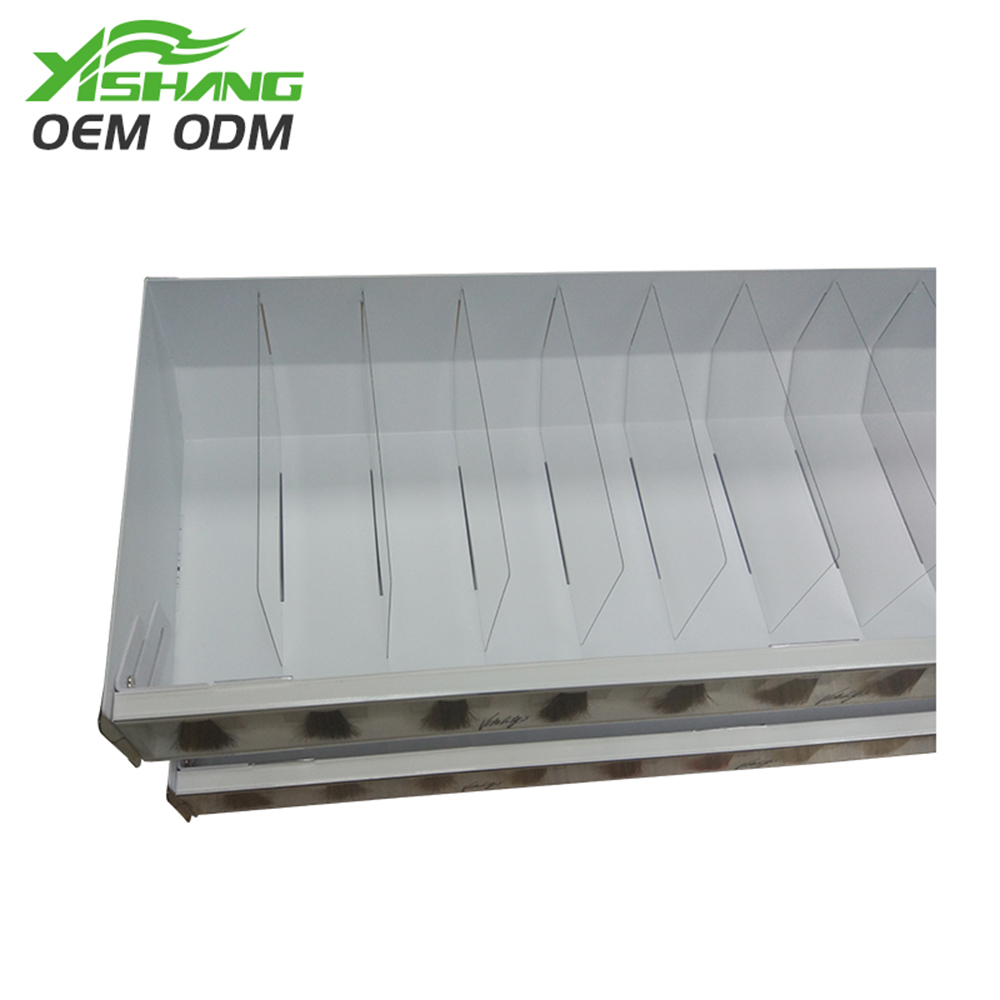 Powder coated white metal display counter rack for hair dye products